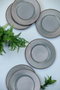 Hermia Juego para servir tartas de porcelana, 6 piezas, Gris